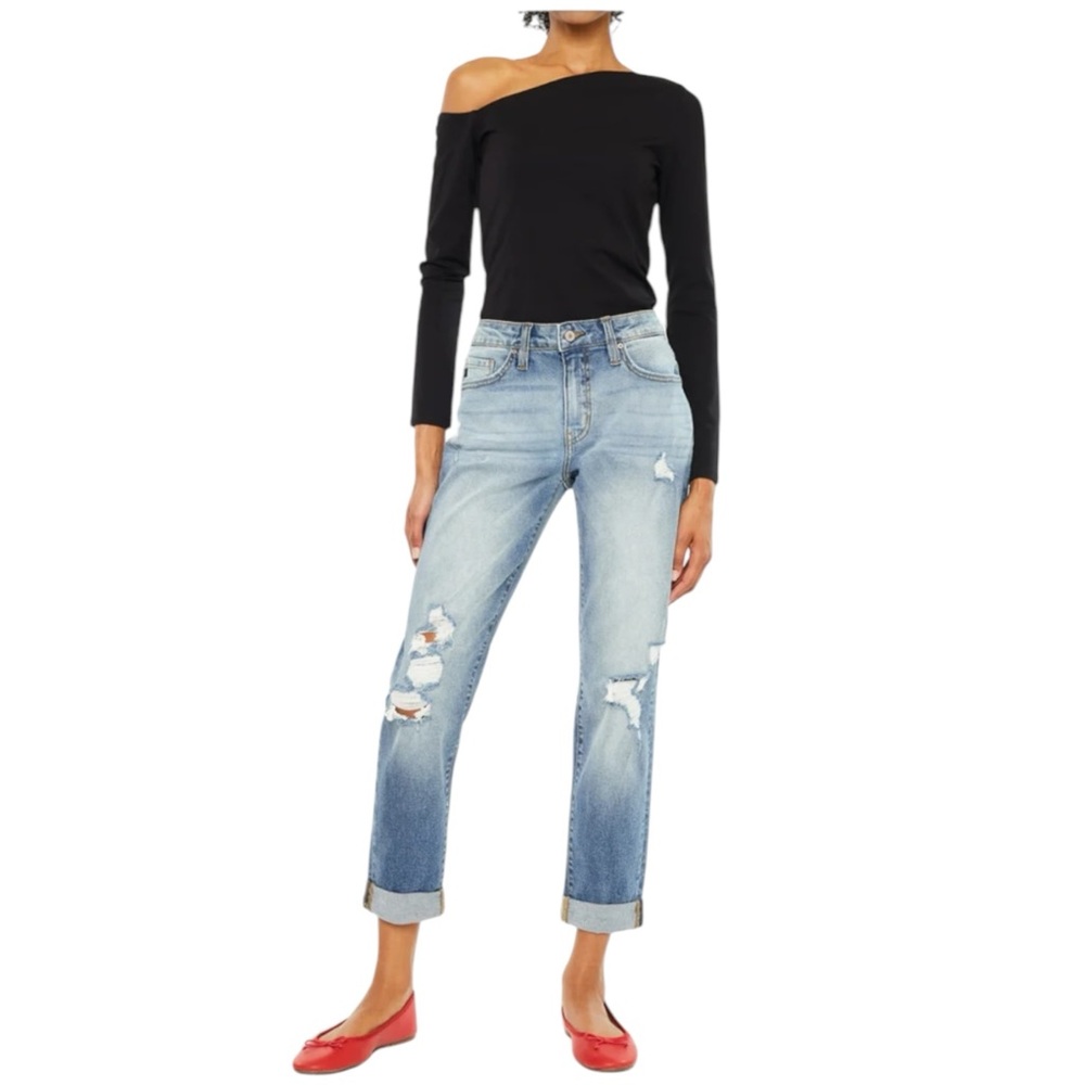 KanCan Distressed Euphoria High Rise Denim Boyfriend Jeans Pants size 3 / 25